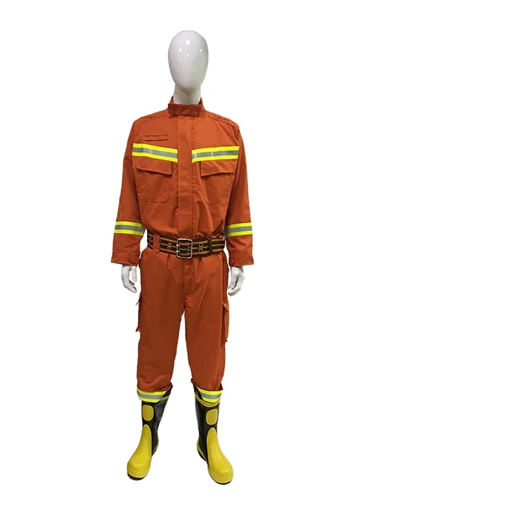 Wholesale orange hi-viz fireproof fire suit red nomex firefighter suit fire proof safety coverall
