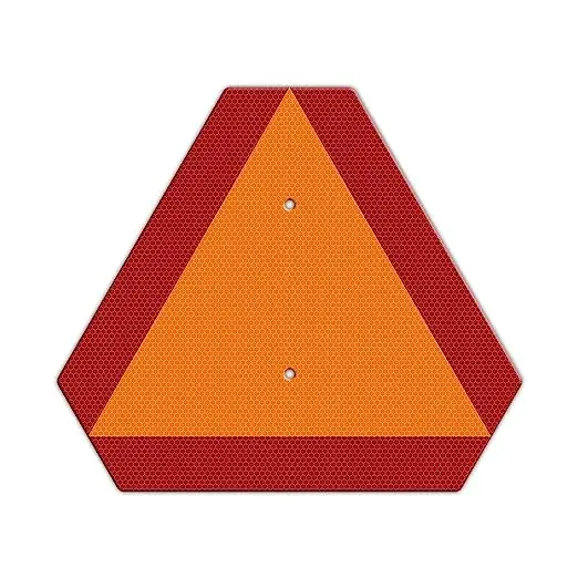 ANT5PPE Deflecto Slow Moving Vehicle Safety Sign With Reflector SMV Rear Marking Reflective Aluminum Sheet Triangle Sign