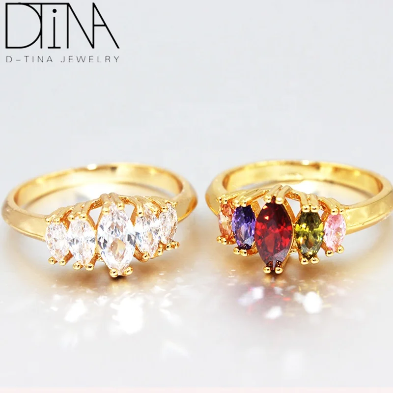 2019 fashion jewelry Dubai latest design gold plated zircon ring
