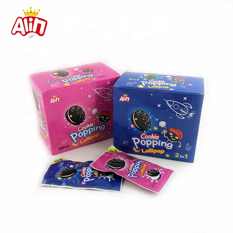 Новый 2 в 1 фруктовый вкус креативные Твердые конфеты сэндвич печенья popping