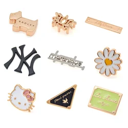 Factory Price Custom Metal Plate Gold Color Designs Engraved Name Tags Bag Parts Accessories