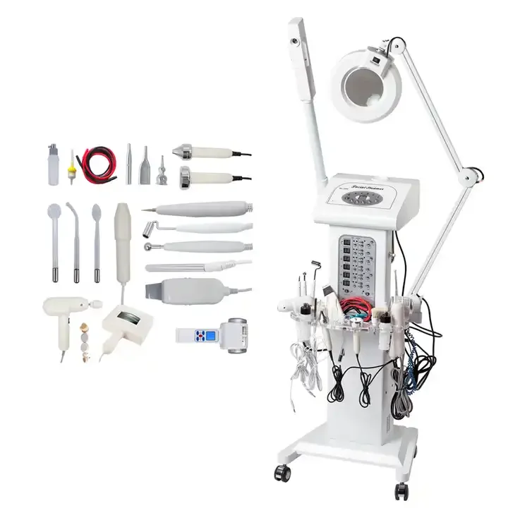 Professional 14 In 1 Cold Hammer High Frequency Multifunction Facial Machine Steamer With Magnifying Lamp For Beauty Salon