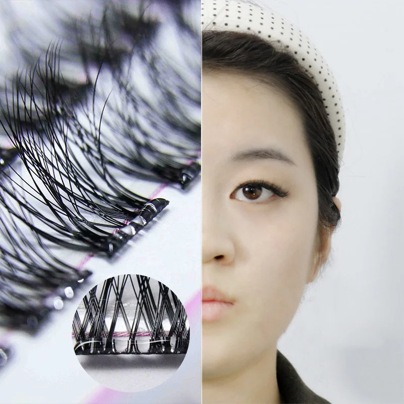 New 10 Days Press On Lashes Customized Self Adhesive Individual Lashes Whole Sale Segment Press On Lashes No Glue Personalized