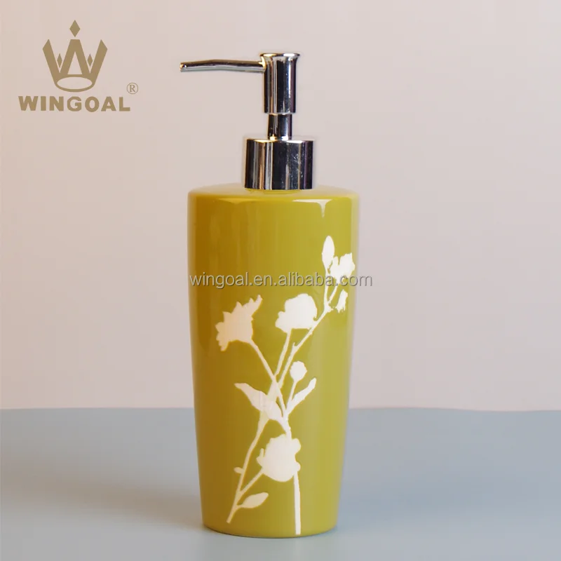 European embossed white porcelain hand sanitizer bottle 280ml wholesale bathroom embossed white porcelain press bottle wholesale