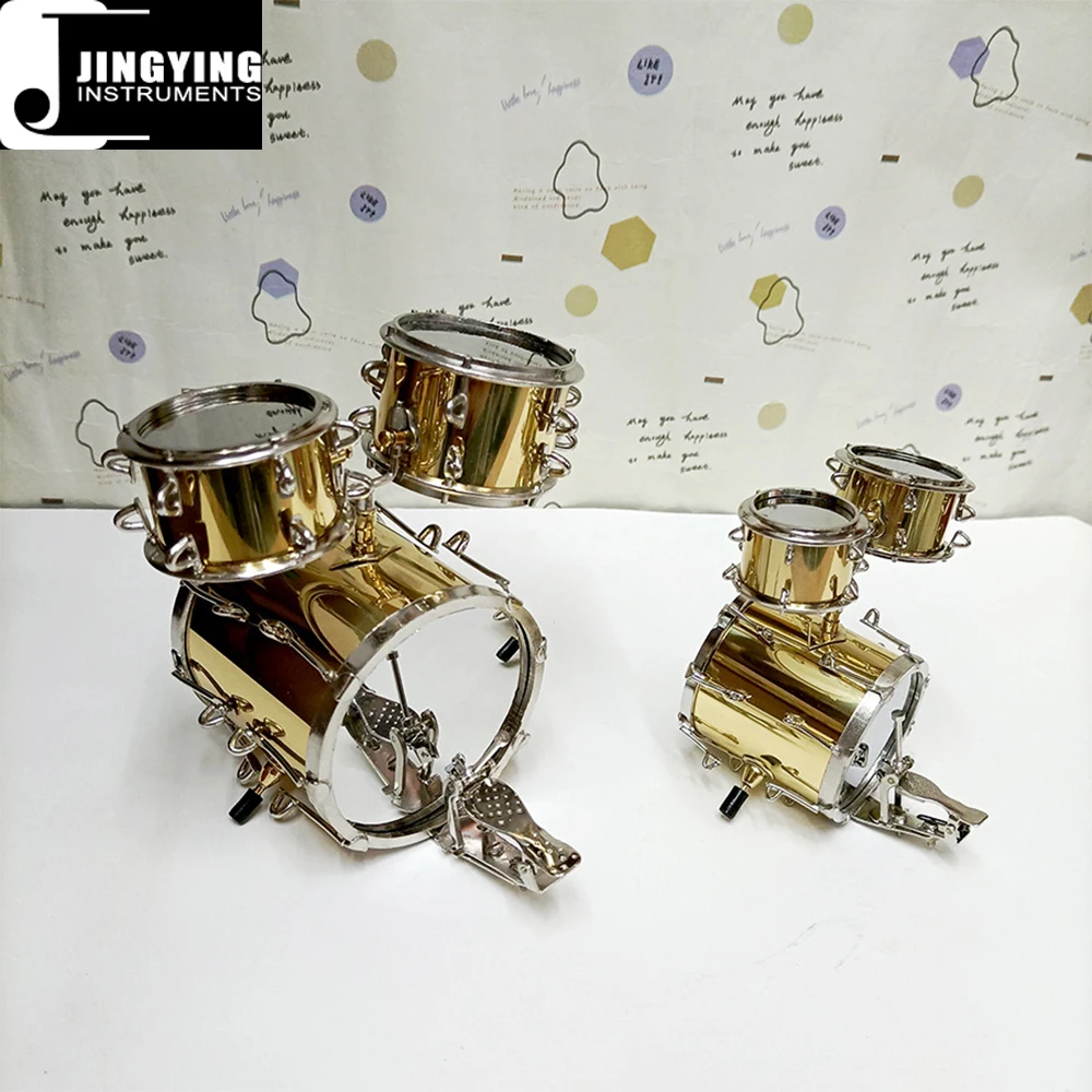 2024 музыкальная миниатюрная ударная установка Jingying 8 шт. мини медная украшение дома подарок на день рождения