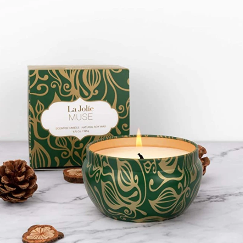 Mini Silver Travel Tin Box Handmade Natural Soy Wax Scented Candle Rose Home Decoration Packing Wholesale Cheap Custom Print