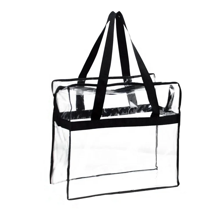 
Eco-friendly PVC Shopping Handbags Bag Tote Shopper Handles Transparent Clear Large Capacity 