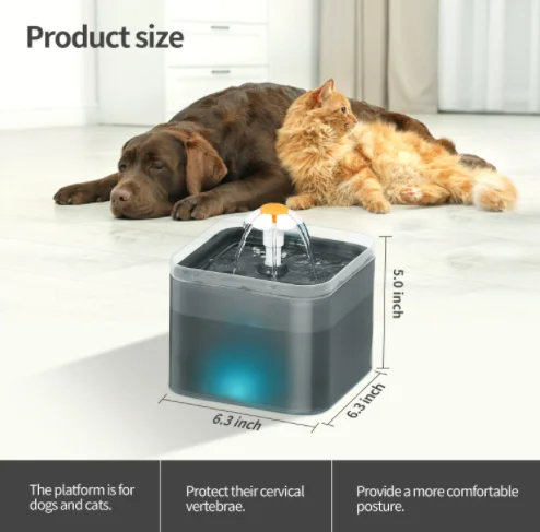 New pet supplies automatic circulation cat pet water feeder LED smart water fountain