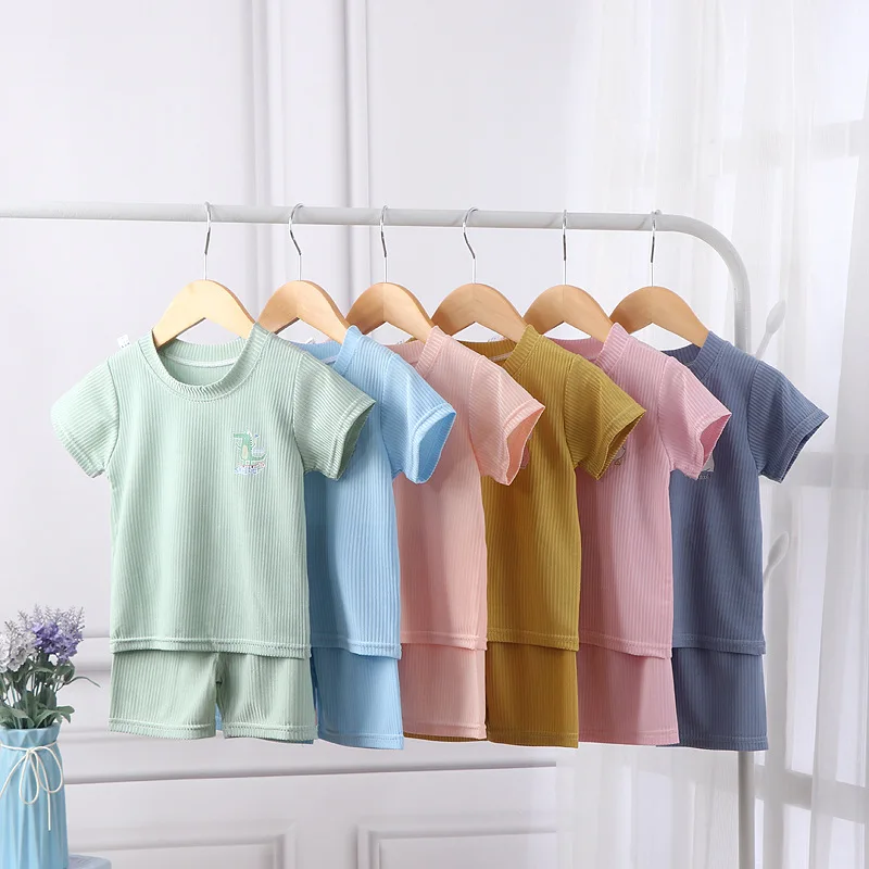 
100% Cotton New Design Sleeping Clothes Summer Pyjamas Kids Pajamas Sleepwear 2 Pcs Girl Cute Kids Pajamas Set 