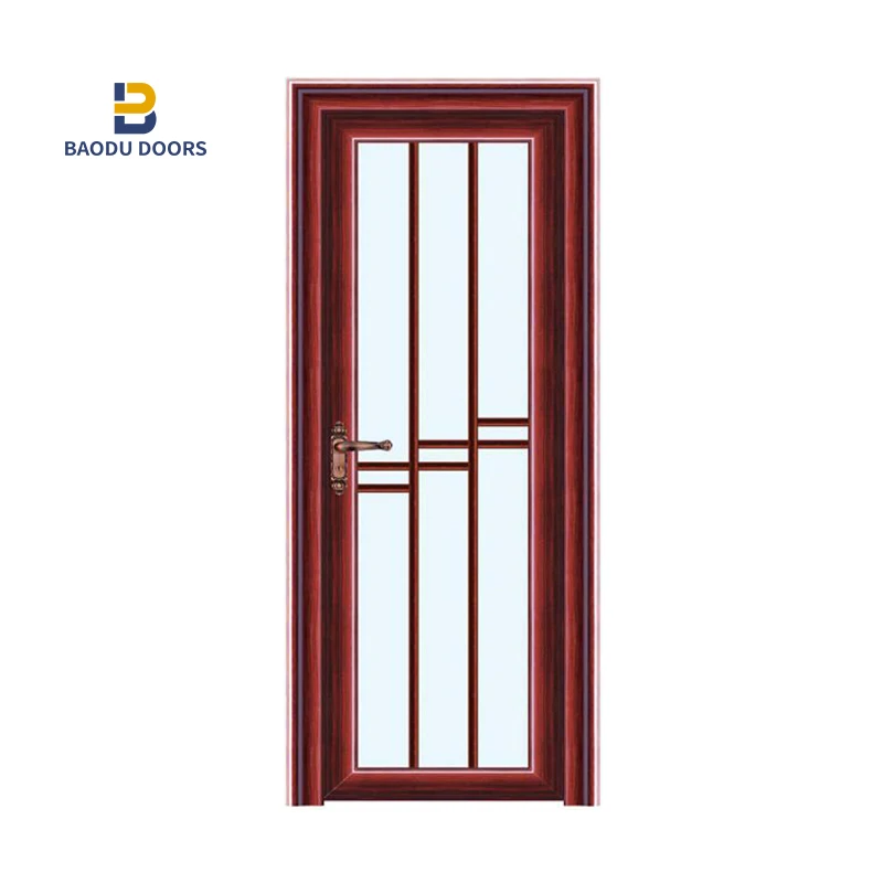 Aluminum bathroom door for houses interior waterproof commercial glass aluminium doors for external factory prices