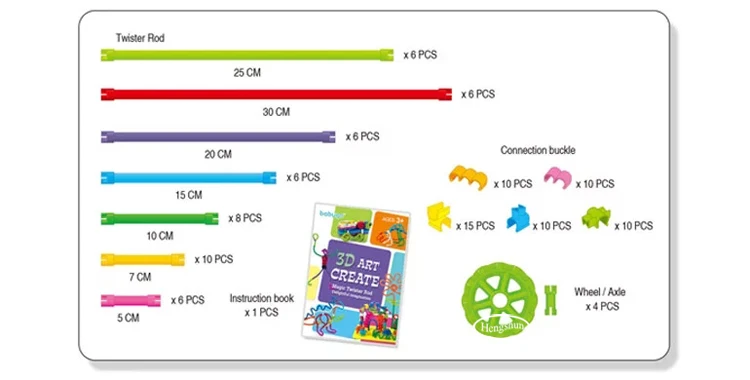 
Newest Flexible Rod Construction Toys 108pcs Building Sticks Blocks 3d toy DIY brick puzzle 