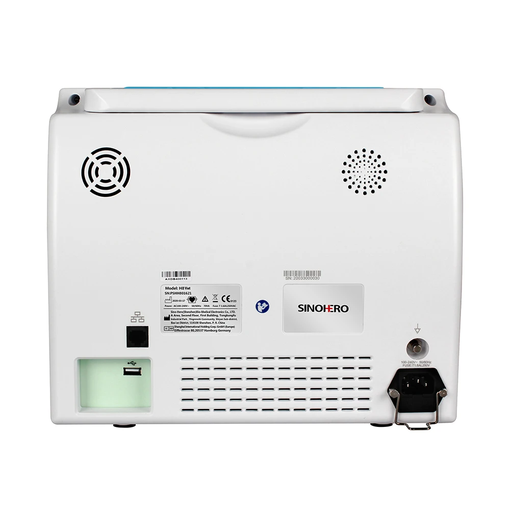 Sinohero 12 дюймов животных портативный Co2 приборы для измерения артериального давления пациента монитор sinohero многопараметрический ветеринарный контроля уровня сахара в крови с капнограф