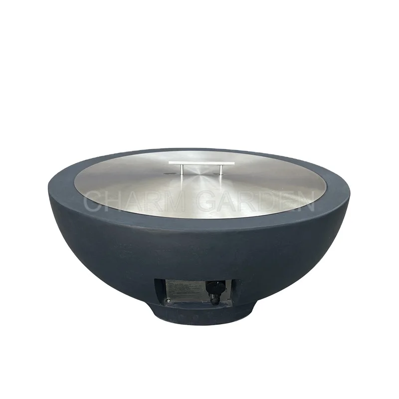 Durable Outdoor Concrete Fire Pit Bowl for Terraces Feature-Rich Patio Heater