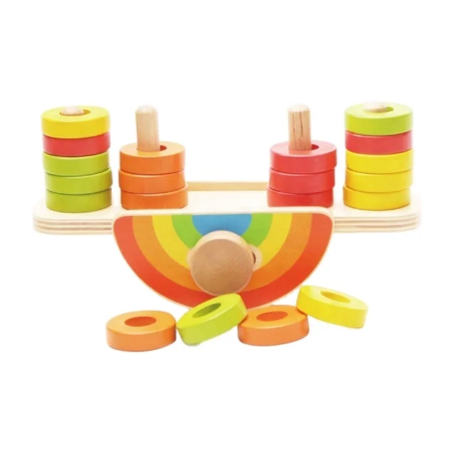 Safe kids math education gift wooden toy balance scale wooden balance toy