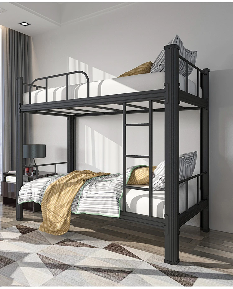 Double deck bed for sale bed iron bunk steel frame beds lit superpos en metal travailleur lit adulte superpos