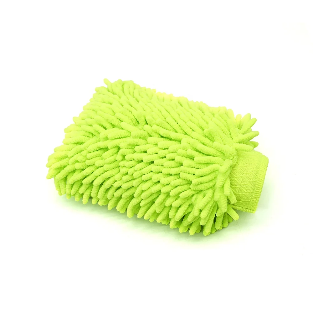 PinkDetail Chenille Car Wash Mitt Wholesale Microfiber Detailing Wash Mitt Car Cleaning Gloves