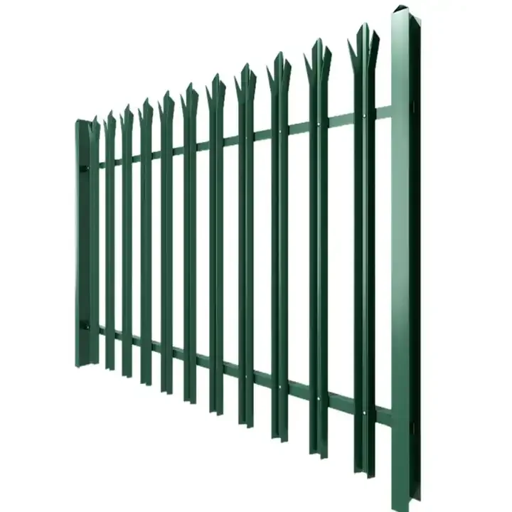 cheap low price powder coated 2.0m high steel palisade fencing ce approved palisade metal fence