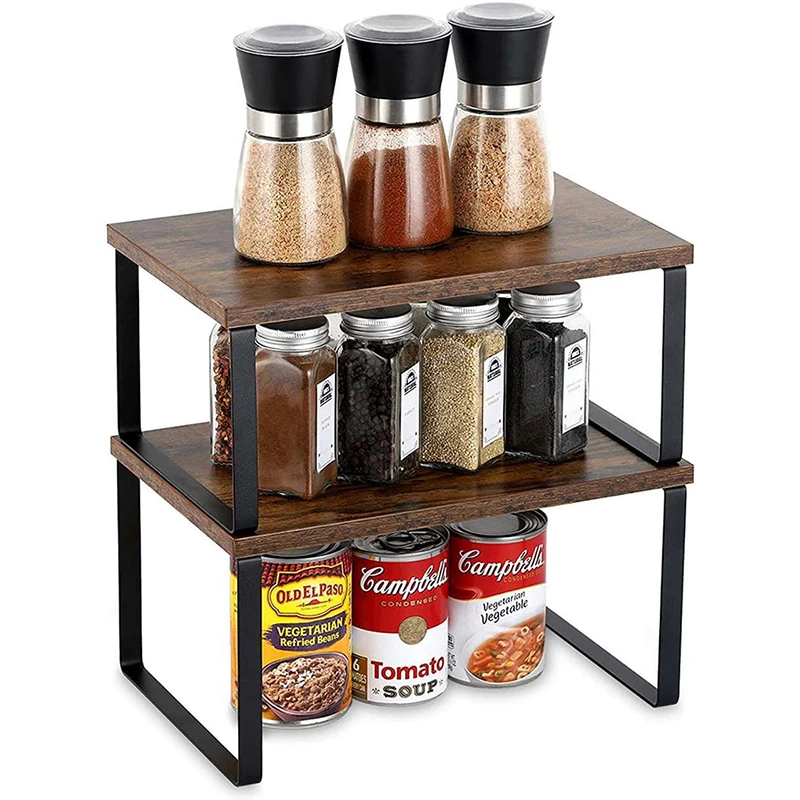Kitchen Corner Cabinet Stackable Countertop Organizer Shelf Storage Rack Custom