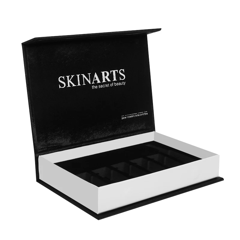 Custom printed Factory price paper packaging hard flap cardboard magnetic gift box with foam insert for cosmetic packaging box