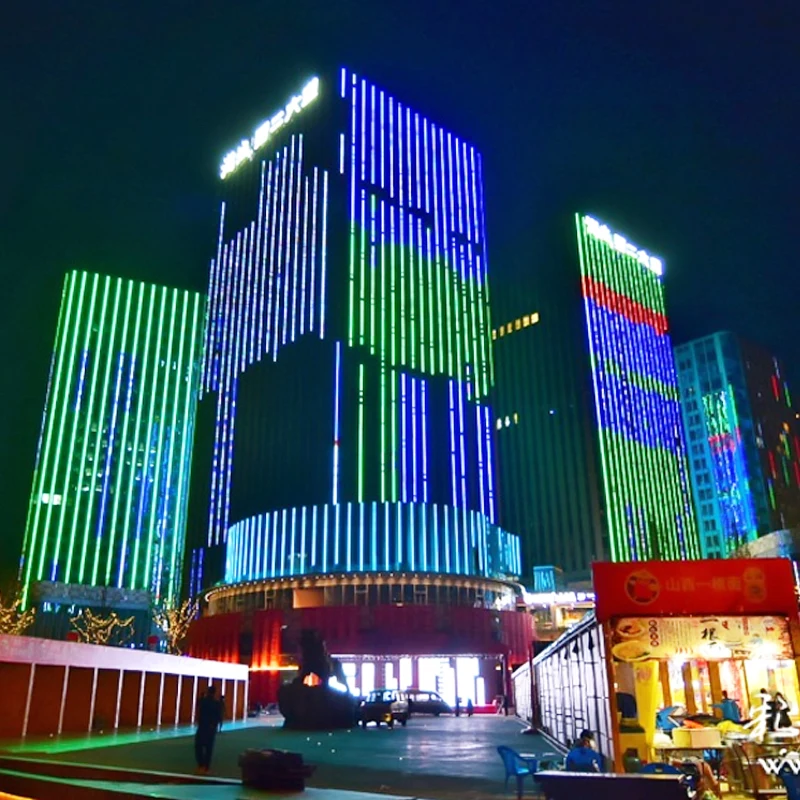 Programmable led video strip commercial building facade lighting pixel rgb neon linear light