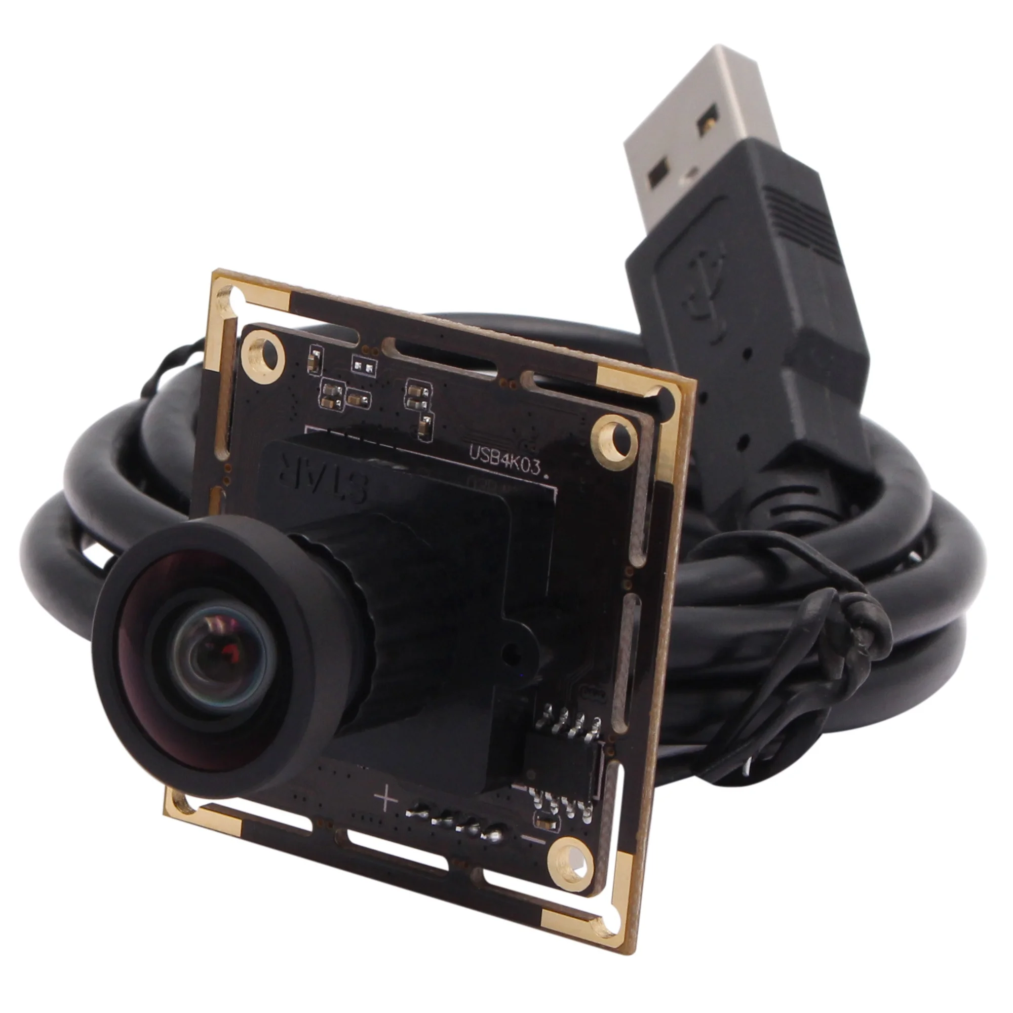 ELP Wide Angle Camera 120 Degree Without Distortion Lens 4K Camera CMOS IMX415 HD 30fps Webcam UVC For Raspberry Pi, OBS