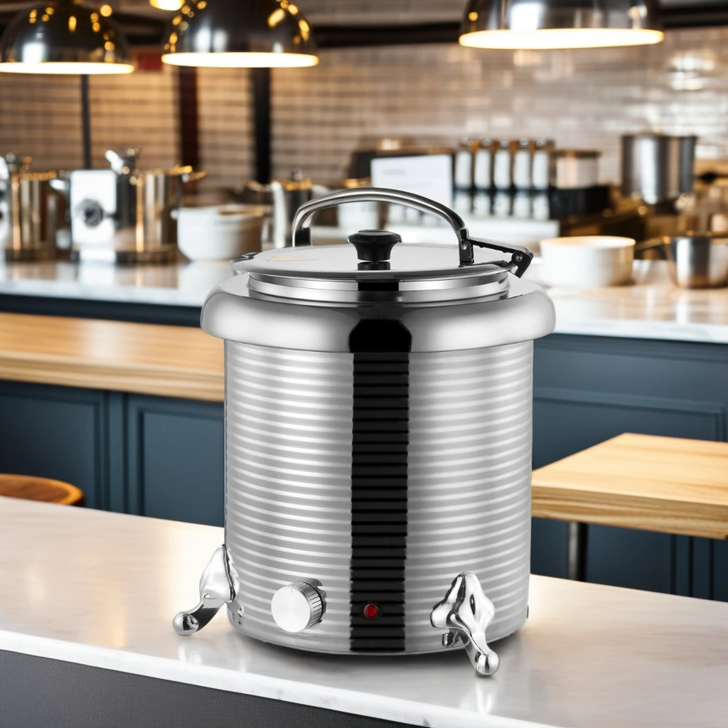 Stainless Steel Electric Soup Warmer Kettle for Hotel & Restaurant Buffet Soup Warmers