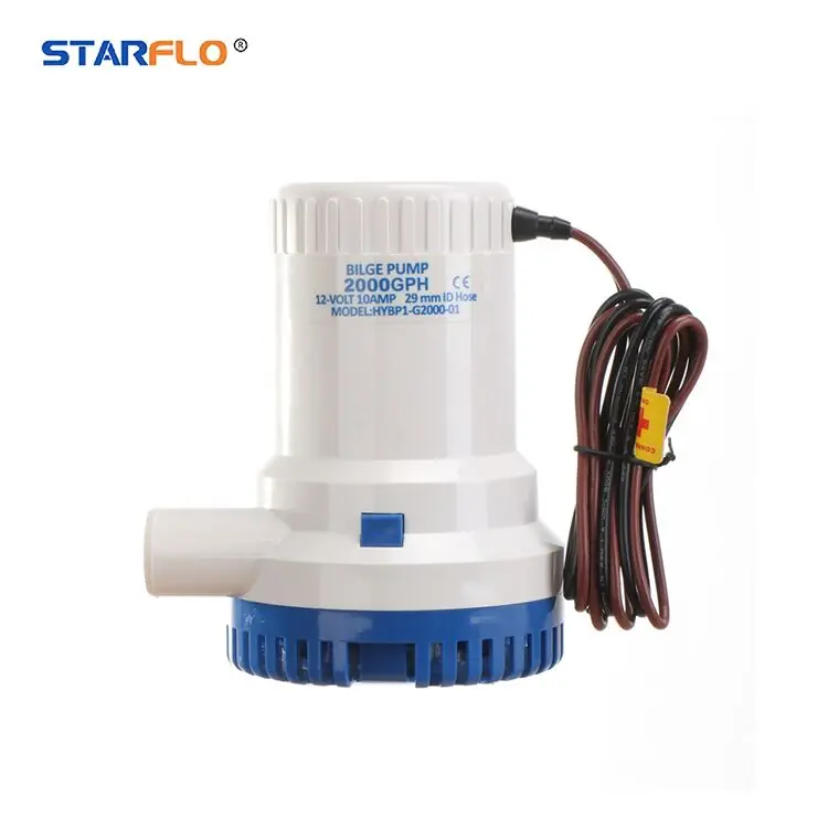 STARFLO 2000GPH small solar submersible water bilge pump 12v battery powered bilge pump for marine boat