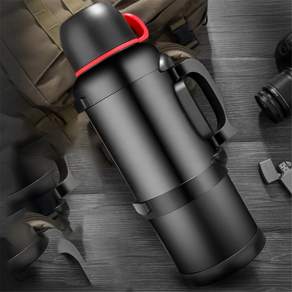 3L 4L Sports Bottle Outdoor Large-capacity Travel 4L Home Thermos Car Bottle Stainless Steel Thermal Cups Pots