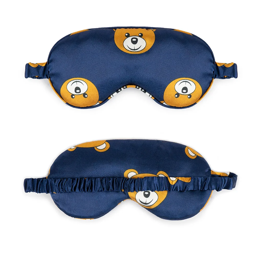 2023 Double face Animal pattern silk eye mask Mulberry silk shade sleep aid eye mask for man and woman