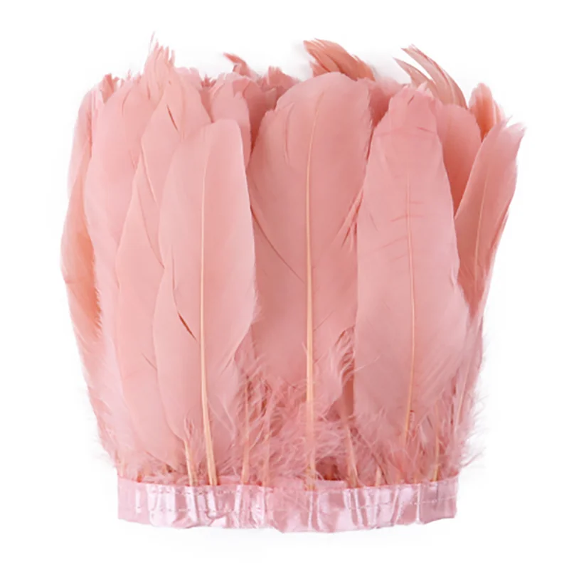 Dyed White orange feathers trimming carnival costume costume goose feather trim fringe For DIY Crafts Costume