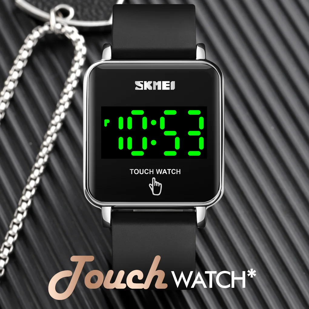 2022 SKMEI 1744 Touch Screen Led Watch Instructions Stainless Steel Men Sport Digital Led Watches