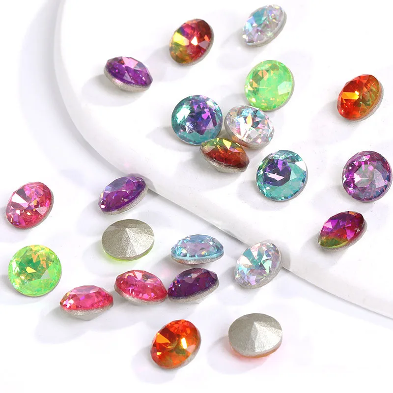 Silver Base No Hotfix Rhinestones Wholesale Point Back Glass Crystal AB Rhinestone For Iron On Crystal Design