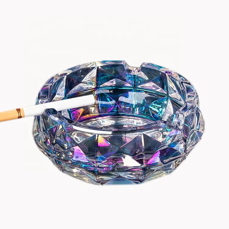 Wholesale Smoke Shop Pocket Glass Ashtray Smokeless Round Ash Tray Custom Logo Backwood Ashtray Cigarette Smoking Accessories