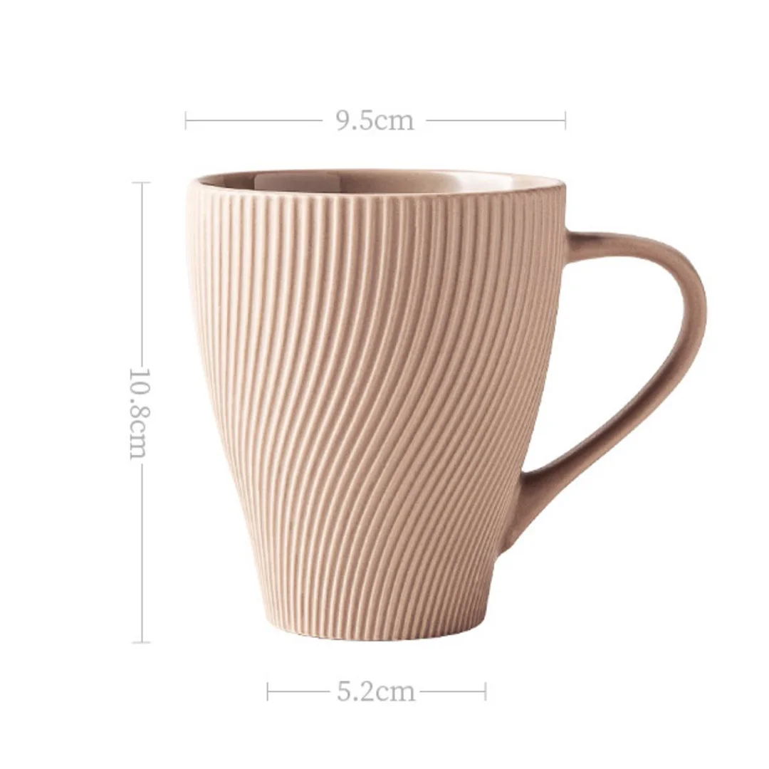 wholesale nordic striped mugs ceramic couple mugs coffee mug 350ml breakfast milk cups for gift