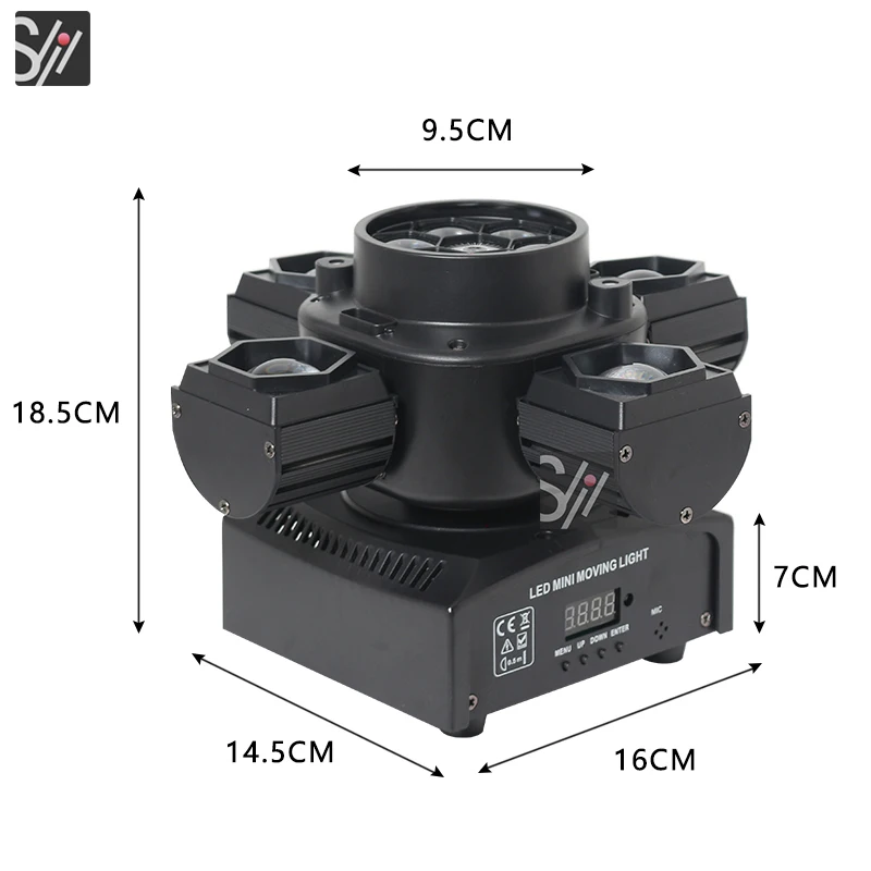 4 Moving Head Beam Light DMX Controlled with 3in1 Laser Strobe Effect Disco Music Dance Bar Party Light