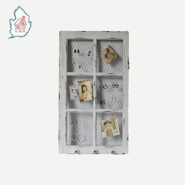 window pane shape multi opening photo frame with two metal handles on bottom