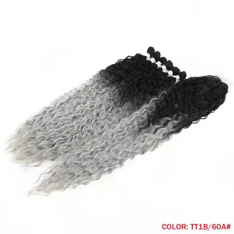 Popular in Russia Long Synthetic Curly Wave Twist Crochet Hair Loose Deep Wave Hair Synthetic Braiding Hair Bundles Extensions