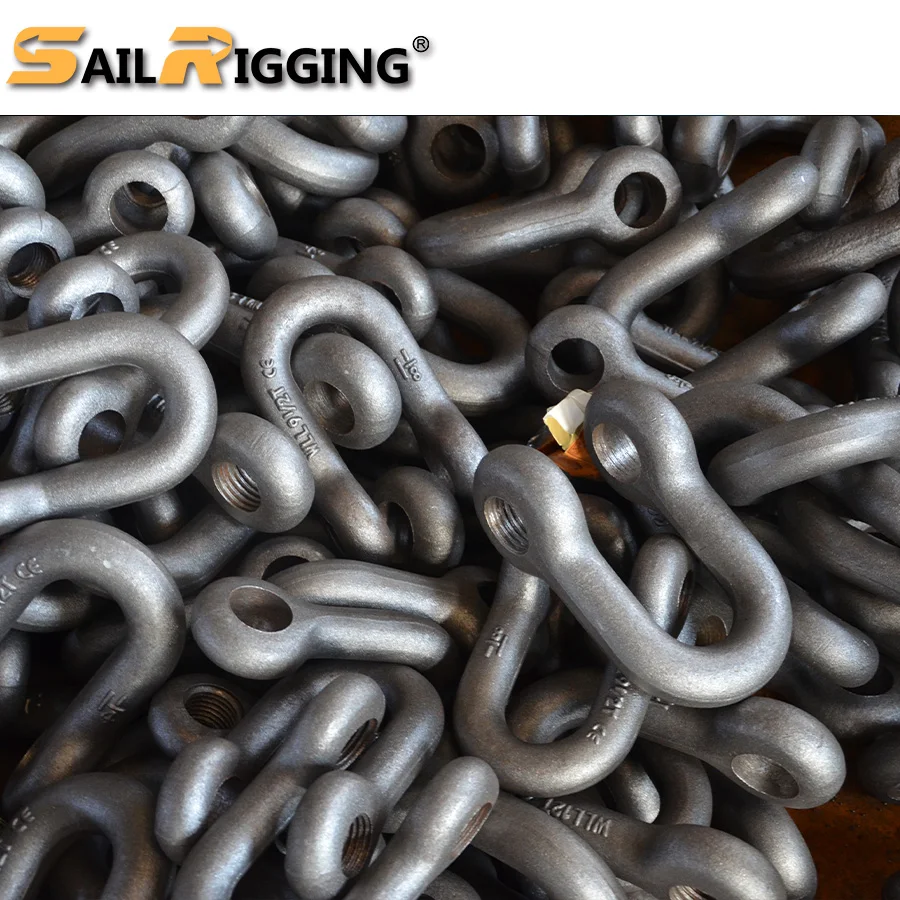 
G-2150 Carbon steel Forged 150ton Marine Lifting Chain D Shackles with Safety Bolt Pin 