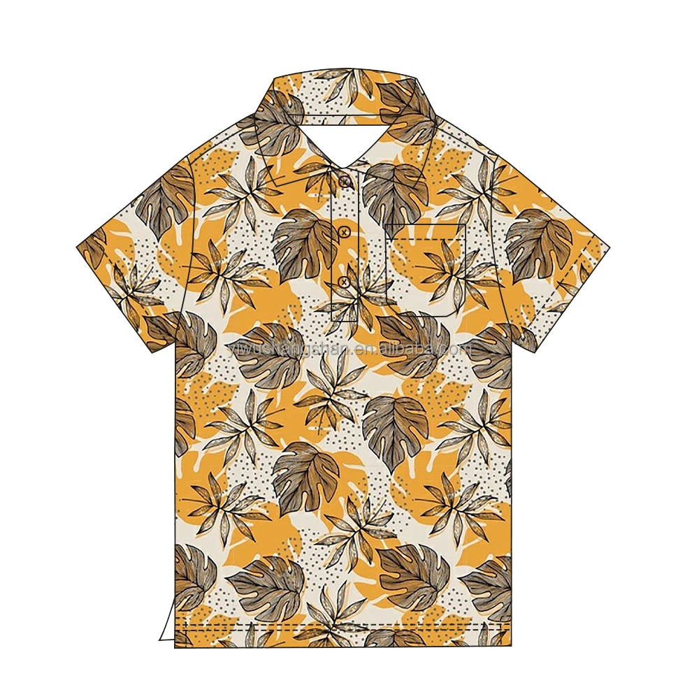 Customized OEM Men Short Sleeve Hawaiian Shirts Rayon Material Adult Custom Summer Tropical printing Men Aloha Shirts