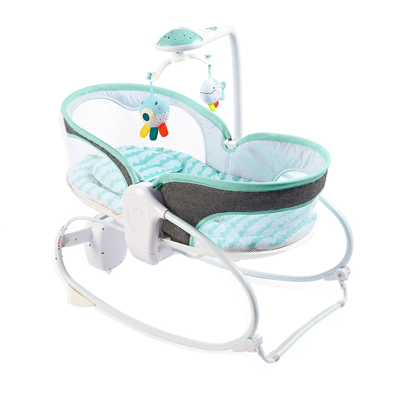 Electric baby rocking chair with 2 soft toys music automatic swing for baby sleeping