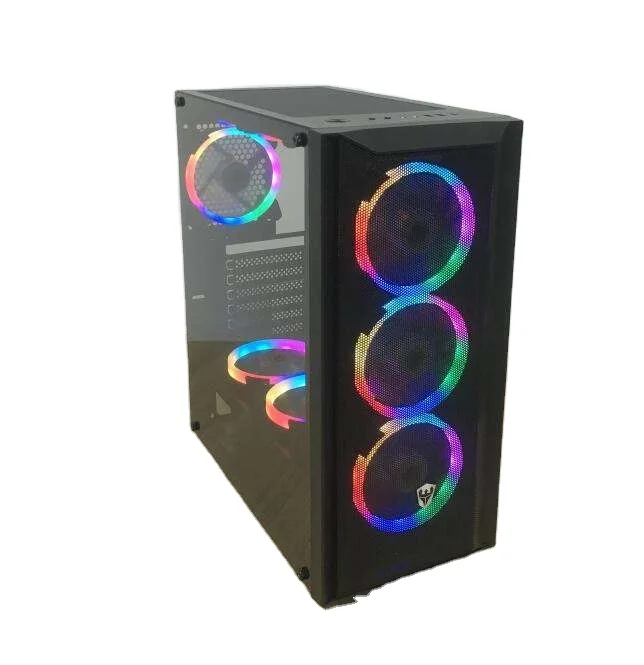 Игровой кейс для игр RGB Fans ATX чехол игровой башни ПК 3 шт. 120 мм RGB-вентиляторы стеклянные прозрачные панели RGB-освещение K874