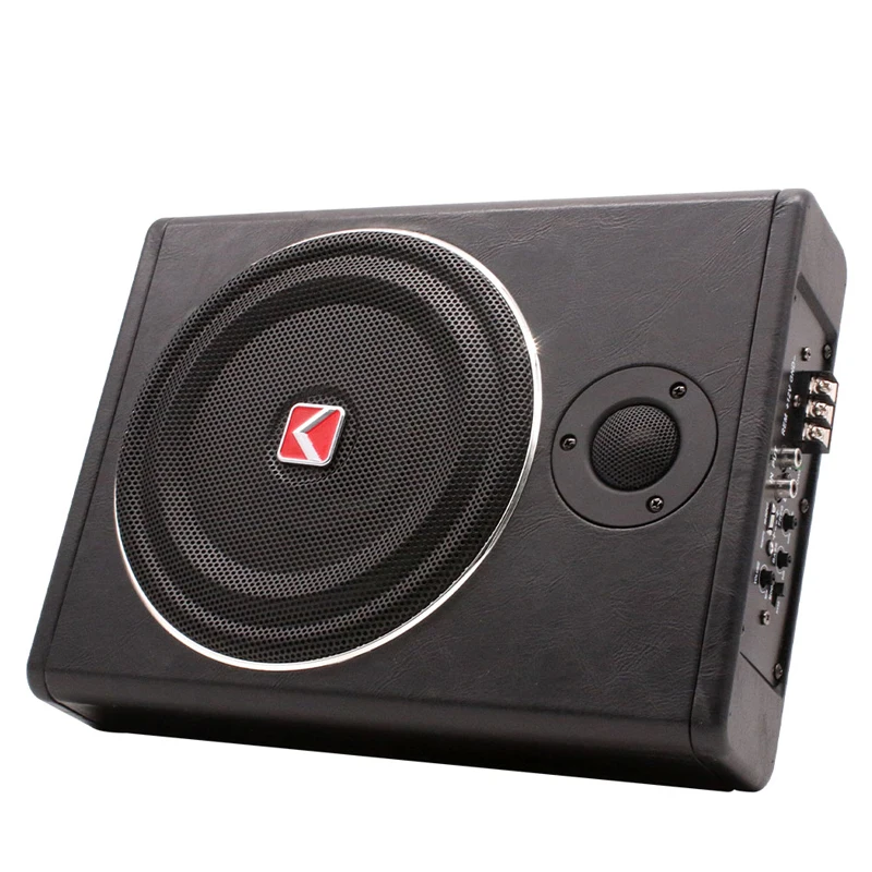 600W 4ohm 8 Inch Car Active Subwoofer Speaker Portable High Power Seat Ultra-thin Car Audio Modification Subwoofer LoudSpeaker