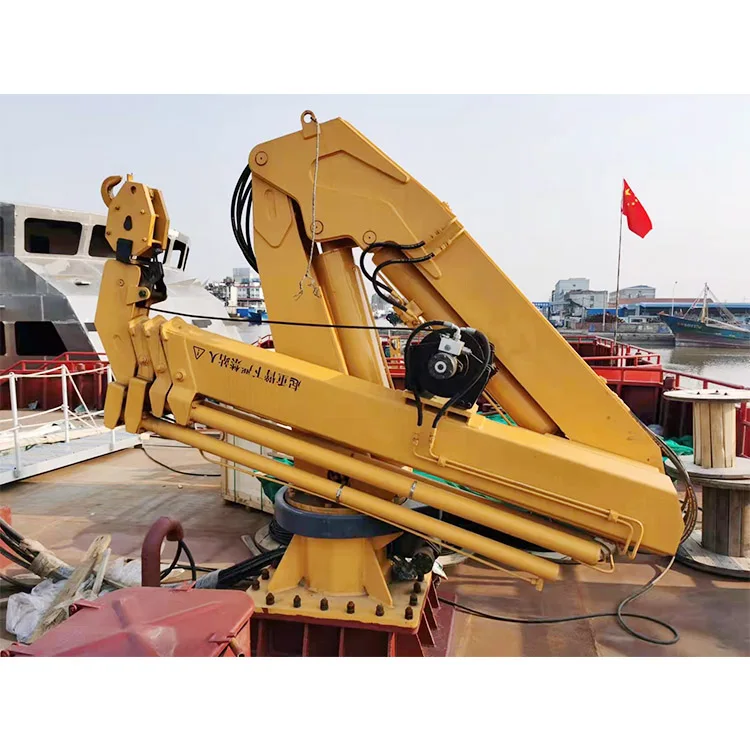 Hydraulic marine davit crane 5 ton 10 ton knuckle boom deck mounted marine crans