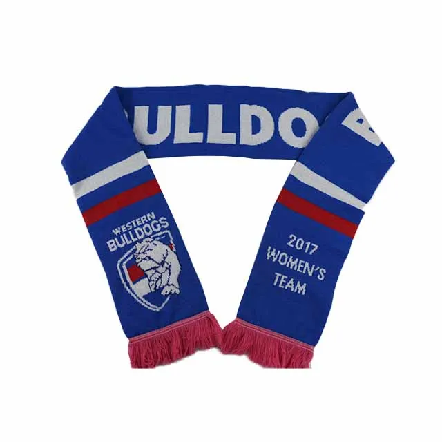 Шарф для футбола, акриловый жаккардовый вязаный цветной шарф с вышивкой