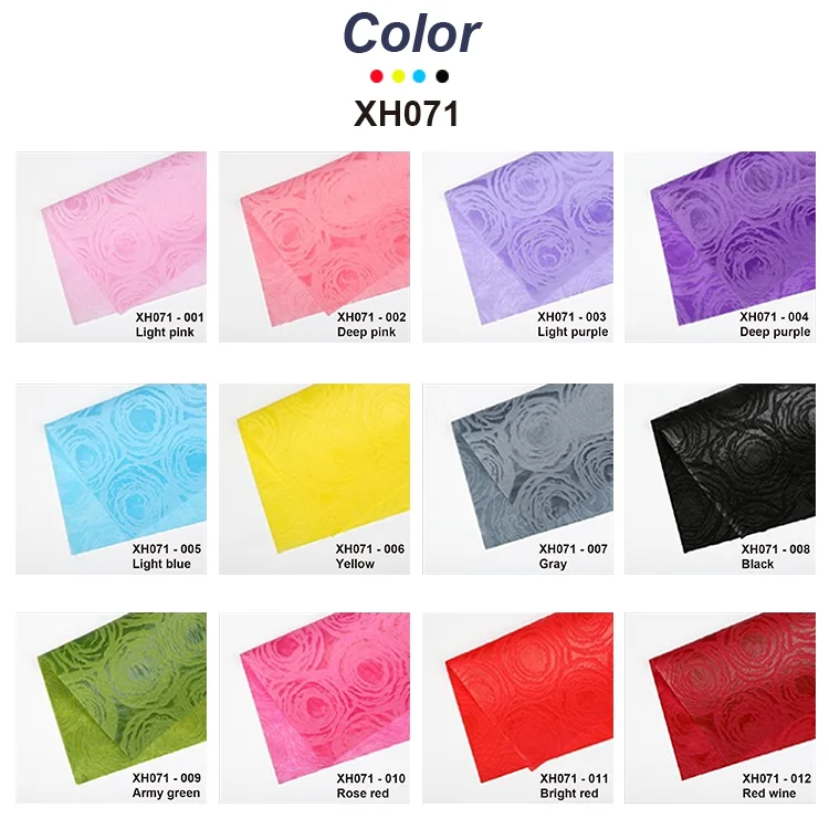 Color Polypropylene Staple Fiber Non Woven Fabric Colorful PP Acid Break Material  korean floral wrapping paper