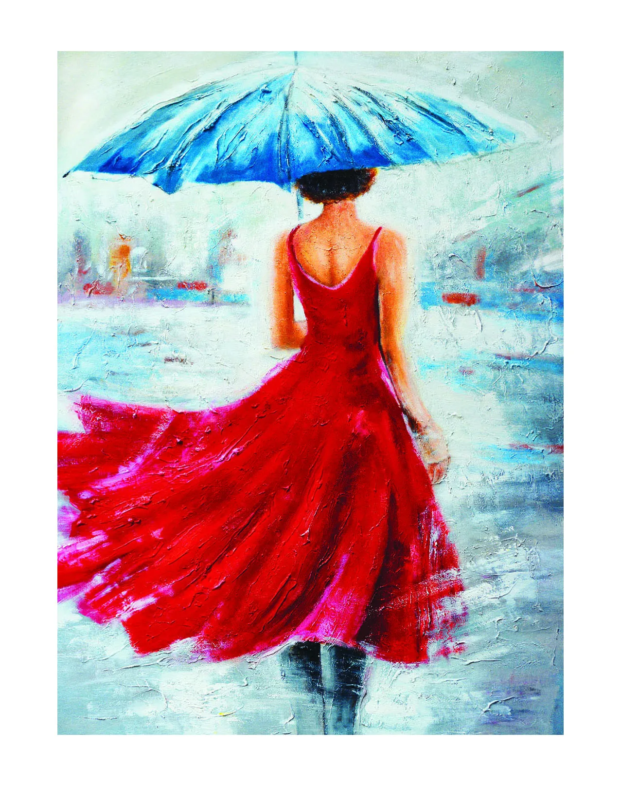 
DIY 5D Custom Red Dress Lady Round Full Drill Art Mosaic Embroidery Craft Canvas Waterproof Diamond Painting Kit for Home Decor 