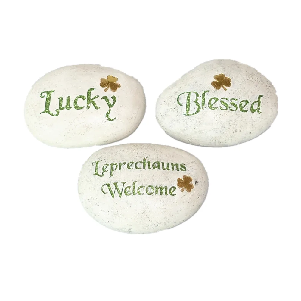 Stone Effect Resin Gray Stone Decoration Concrete Effect Polyresin Rock Decor River Pebble Look Ornaments