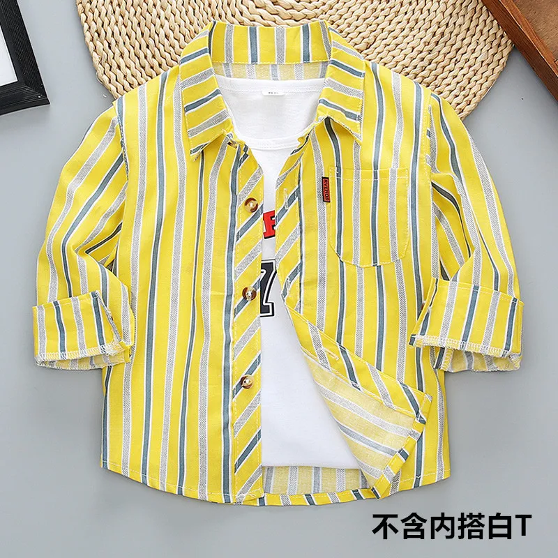 Детская клетчатая рубашка на весну и осень, детская клетчатая хлопковая рубашка с длинным рукавом, куртка