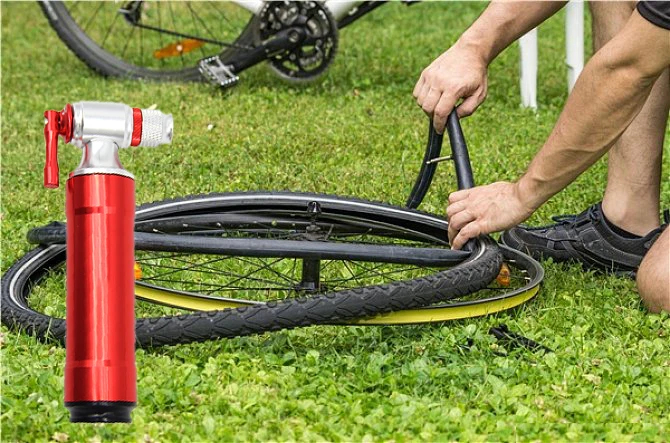 CO2 Inflator Kits Threaded Cartridges for Bike Tires Mini Portable co2 Bicycle Tire Pump for Road and Mountain