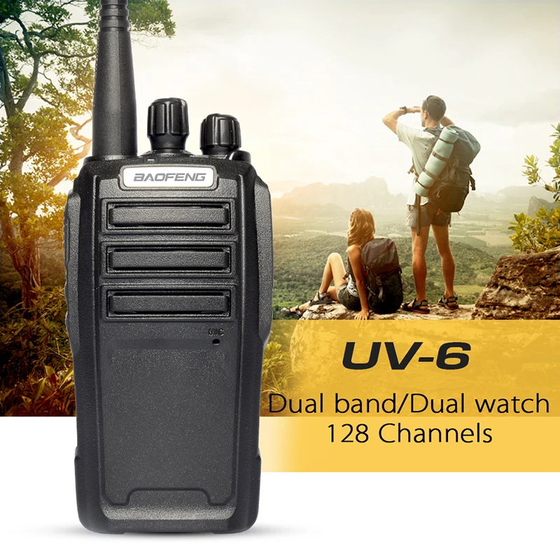 128CH двухдиапазонный УКВ BaoFeng UV-6 двухстороннее радио 5 Вт иди и болтай Walkie